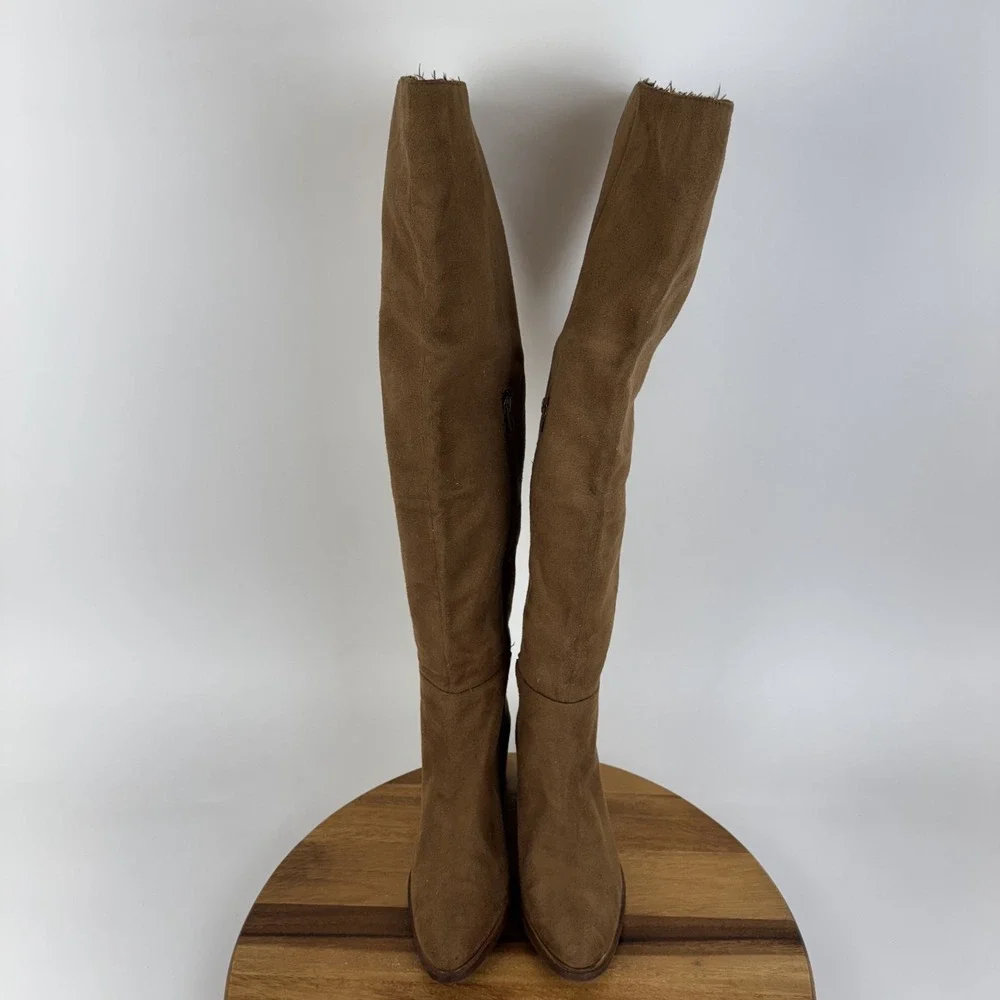 Womens Seychelles Paradise City Brown Faux Suede Over The Knee Boots Size 8 M
